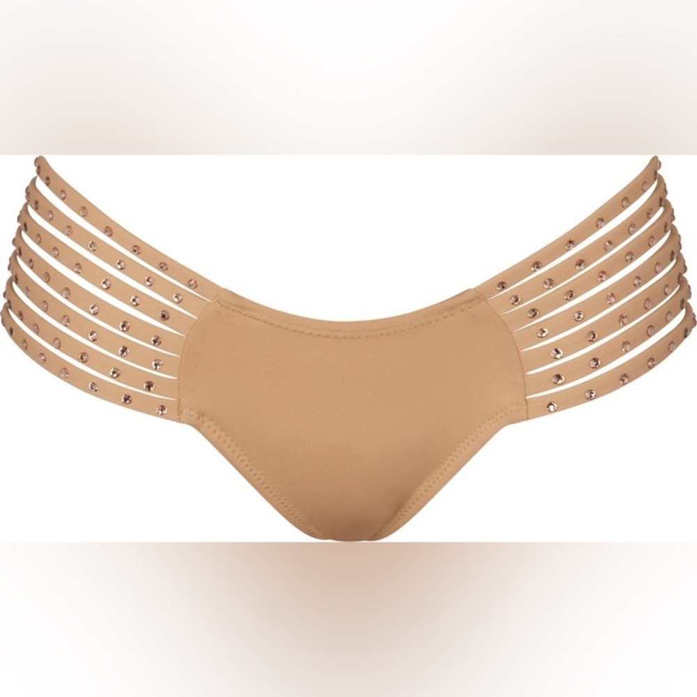 Skims strappy rhinestone swim bottom- ochre 2x